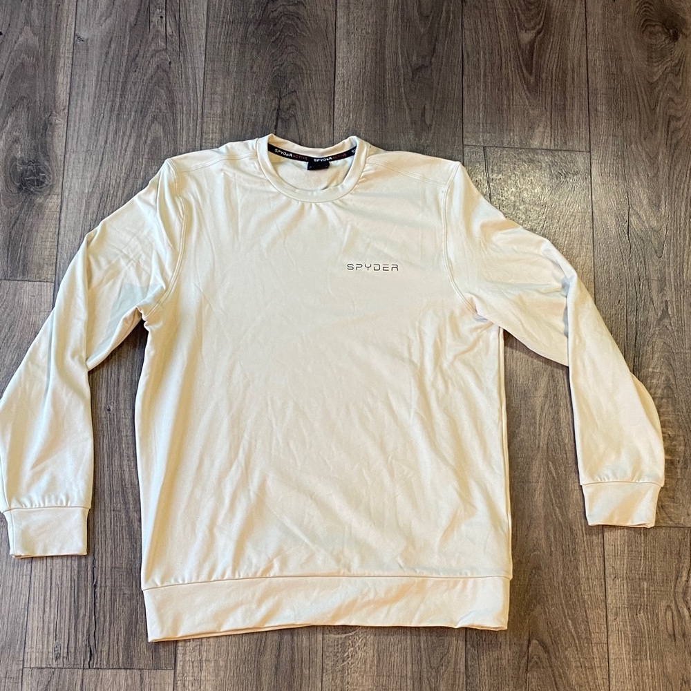 Spyder Men's Crewneck Sweater in Light Cream large